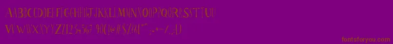 Ppscrabionau-Schriftart – Braune Schriften auf violettem Hintergrund