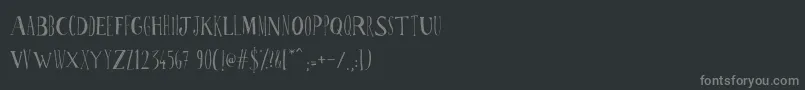 フォントPpscrabionau – 黒い背景に灰色の文字