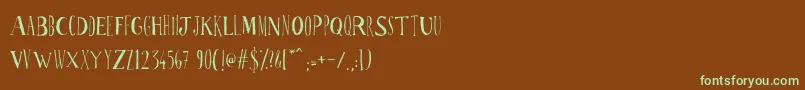 Ppscrabionau-fontti – vihreät fontit ruskealla taustalla