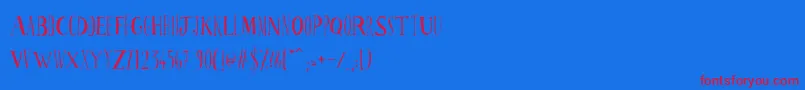 Ppscrabionau Font – Red Fonts on Blue Background