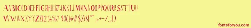 Fonte Ppscrabionau – fontes vermelhas em um fundo amarelo
