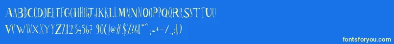 Ppscrabionau Font – Yellow Fonts on Blue Background