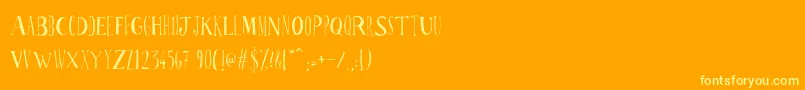 Ppscrabionau Font – Yellow Fonts on Orange Background