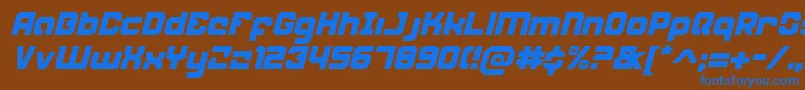 Weaponeeri Font – Blue Fonts on Brown Background