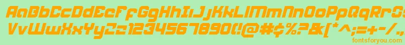 Weaponeeri Font – Orange Fonts on Green Background