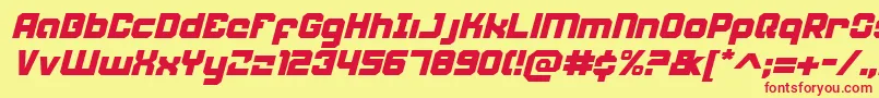 Weaponeeri Font – Red Fonts on Yellow Background