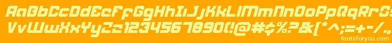 Weaponeeri Font – Yellow Fonts on Orange Background