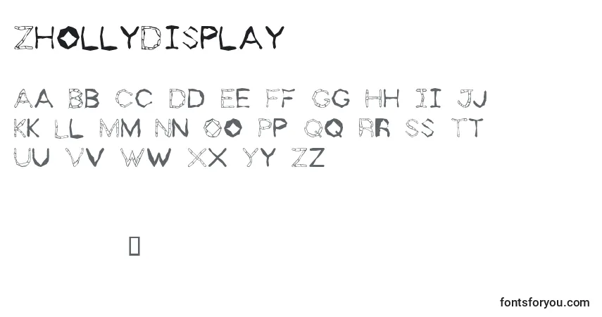 Fuente ZhollyDisplay - alfabeto, números, caracteres especiales