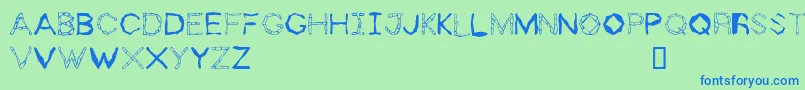ZhollyDisplay-fontti – siniset fontit vihreällä taustalla
