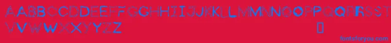 ZhollyDisplay Font – Blue Fonts on Red Background