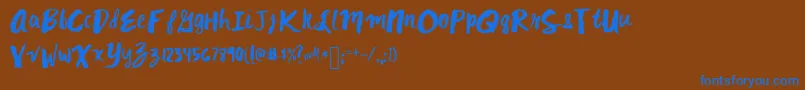 Mixkitsch Font – Blue Fonts on Brown Background
