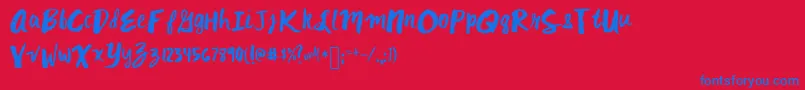 Mixkitsch Font – Blue Fonts on Red Background