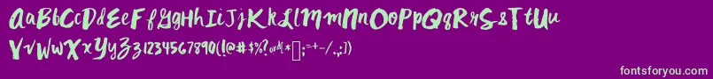 Mixkitsch Font – Green Fonts on Purple Background