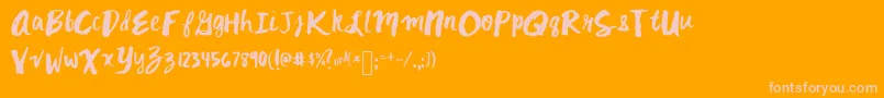 Mixkitsch Font – Pink Fonts on Orange Background