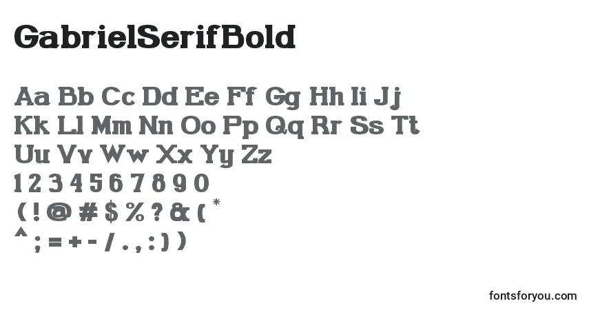 Czcionka GabrielSerifBold – alfabet, cyfry, specjalne znaki