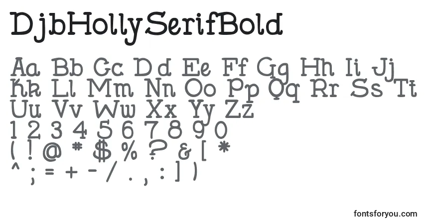 Schriftart DjbHollySerifBold – Alphabet, Zahlen, spezielle Symbole