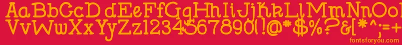 DjbHollySerifBold Font – Orange Fonts on Red Background