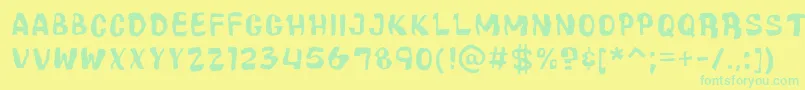 CartoonicMassiveWacky Font – Green Fonts on Yellow Background