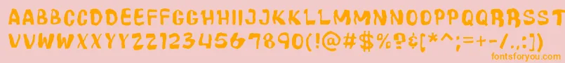 CartoonicMassiveWacky Font – Orange Fonts on Pink Background