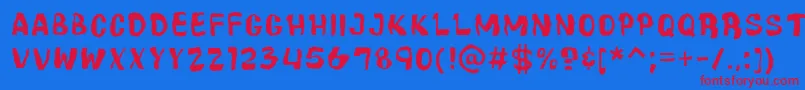 CartoonicMassiveWacky Font – Red Fonts on Blue Background