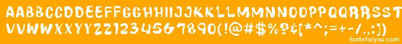 CartoonicMassiveWacky Font – White Fonts on Orange Background