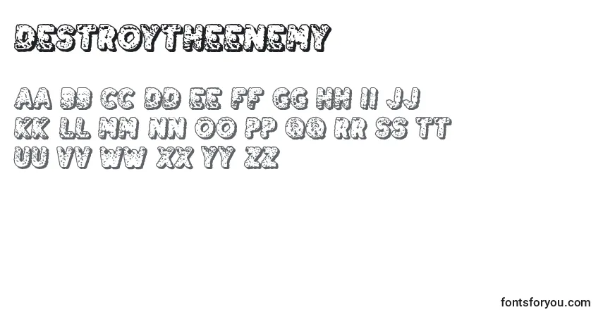 Шрифт DestroyTheEnemy – алфавит, цифры, специальные символы