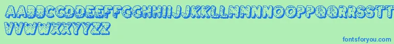 DestroyTheEnemy Font – Blue Fonts on Green Background