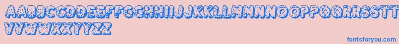 DestroyTheEnemy Font – Blue Fonts on Pink Background