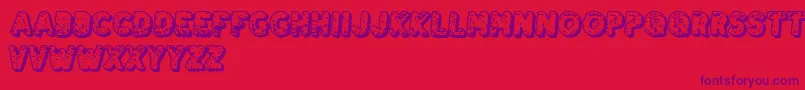DestroyTheEnemy-Schriftart – Violette Schriften auf rotem Hintergrund