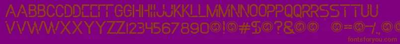 Mechanization Font – Brown Fonts on Purple Background