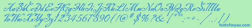 Machia Font – Blue Fonts on Green Background