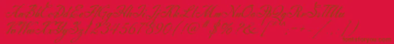 Machia Font – Brown Fonts on Red Background