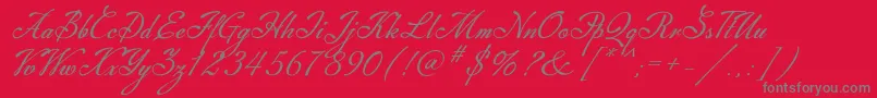 Machia-Schriftart – Graue Schriften auf rotem Hintergrund