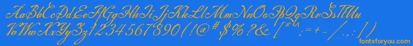 Machia Font – Orange Fonts on Blue Background