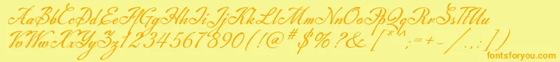 Machia Font – Orange Fonts on Yellow Background