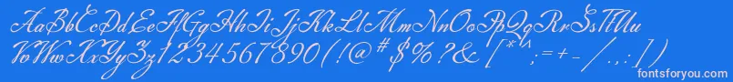 Machia Font – Pink Fonts on Blue Background