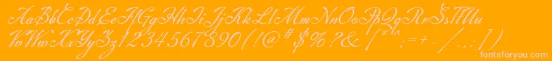 Machia Font – Pink Fonts on Orange Background