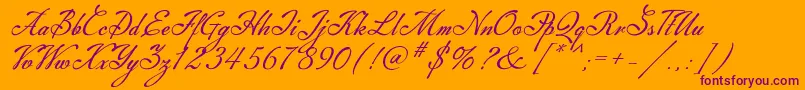 Machia Font – Purple Fonts on Orange Background
