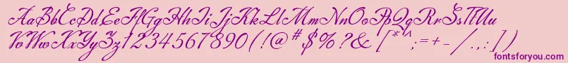 Machia Font – Purple Fonts on Pink Background
