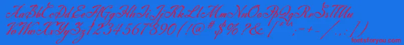 Machia Font – Red Fonts on Blue Background