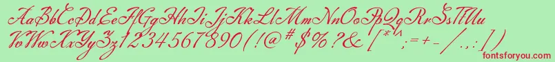 Machia Font – Red Fonts on Green Background