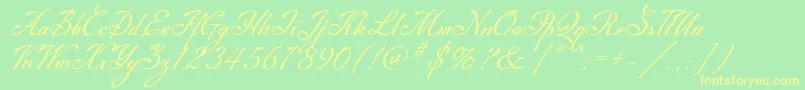 Machia Font – Yellow Fonts on Green Background