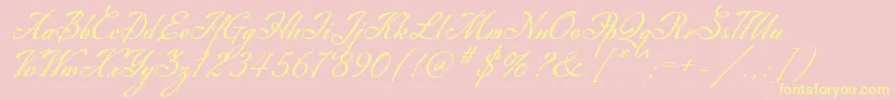 Machia Font – Yellow Fonts on Pink Background