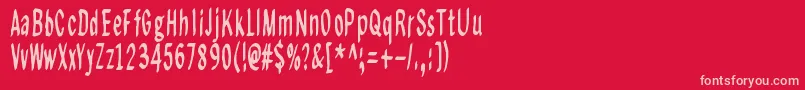 Regurgance Font – Pink Fonts on Red Background
