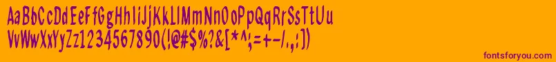 Regurgance Font – Purple Fonts on Orange Background