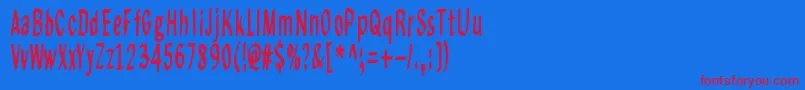 Regurgance Font – Red Fonts on Blue Background