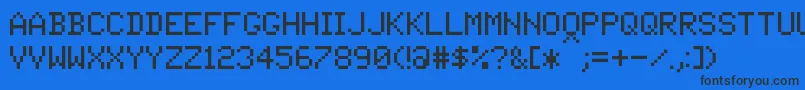 フォントPixelTandysoft – 黒い文字の青い背景