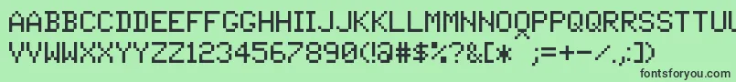 PixelTandysoft Font – Black Fonts on Green Background