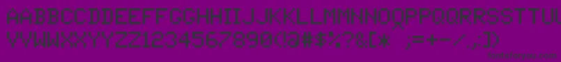 Fonte PixelTandysoft – fontes pretas em um fundo violeta