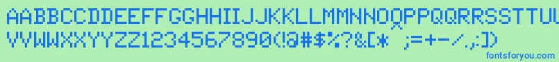 PixelTandysoft Font – Blue Fonts on Green Background